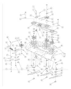 Stamped Deck Spindle Assembly Diagram and Parts List for M48-KHS 53AB5B5M150-18-HP Cub Cadet Lawn Tractor